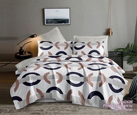 КПБ поплин Оливковая коллекция с простыней на резинке Реноме 