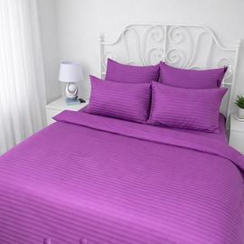 КПБ страйп-сатин однотонный Графитовая коллекция с простыней на резинке Реноме 