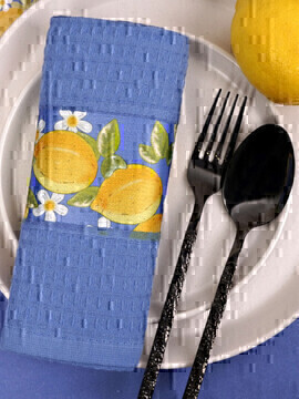 Полотенце вафельное Lemons Сафия Хоум, 53405 синий 