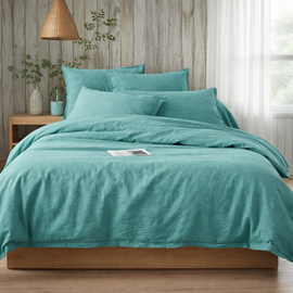 КПБ теплый лен с простыней на резинке Koenigson