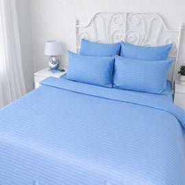 КПБ страйп-сатин однотонный Графитовая коллекция с простыней на резинке Реноме 