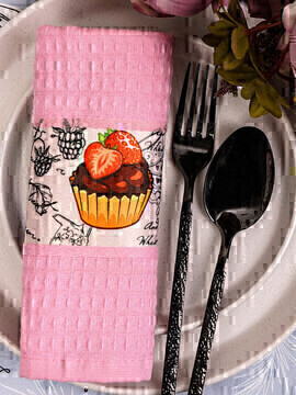 Полотенце вафельное Cake Сафия Хоум, 51052 розовый 
