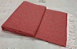 Плед Милан с бахромой Влади, белый-красный, В17<9050299 В17, 150*200, белый-красный-рап 2, 1.5 спальные>